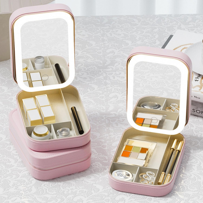Calvren™ Premium Portable LED Makeup Box With Illuminating Mirror