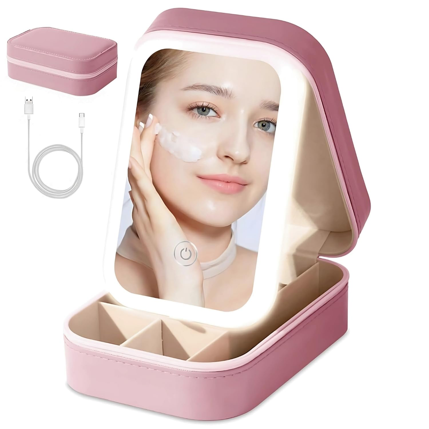Calvren™ Premium Portable LED Makeup Box With Illuminating Mirror
