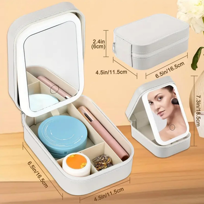 Calvren™ Premium Portable LED Makeup Box With Illuminating Mirror