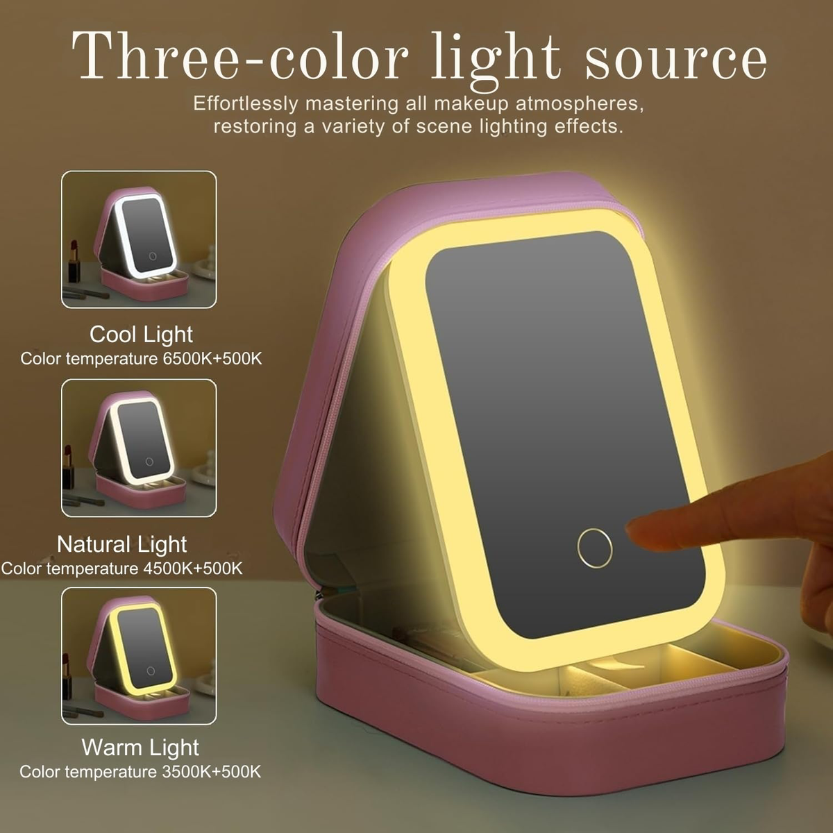 Calvren™ Premium Portable LED Makeup Box With Illuminating Mirror